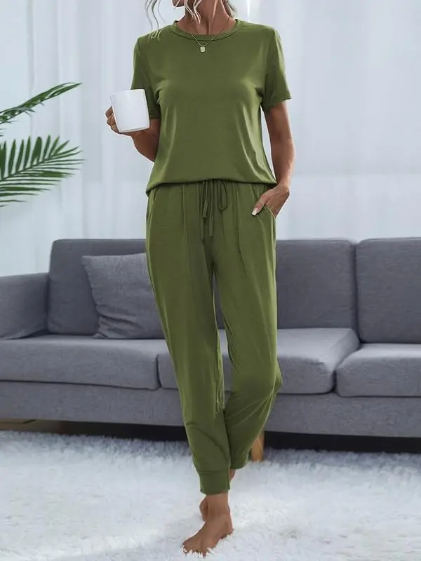 Women's Comfortable Solid Color Lounge Set
