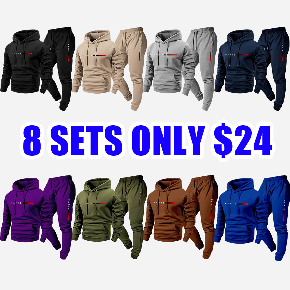 Men’s Hoodie & Sweatpants Set – Casual Tracksuit for Fall & Winter