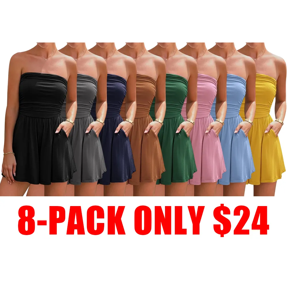 Strapless Boho Ruffle Romper