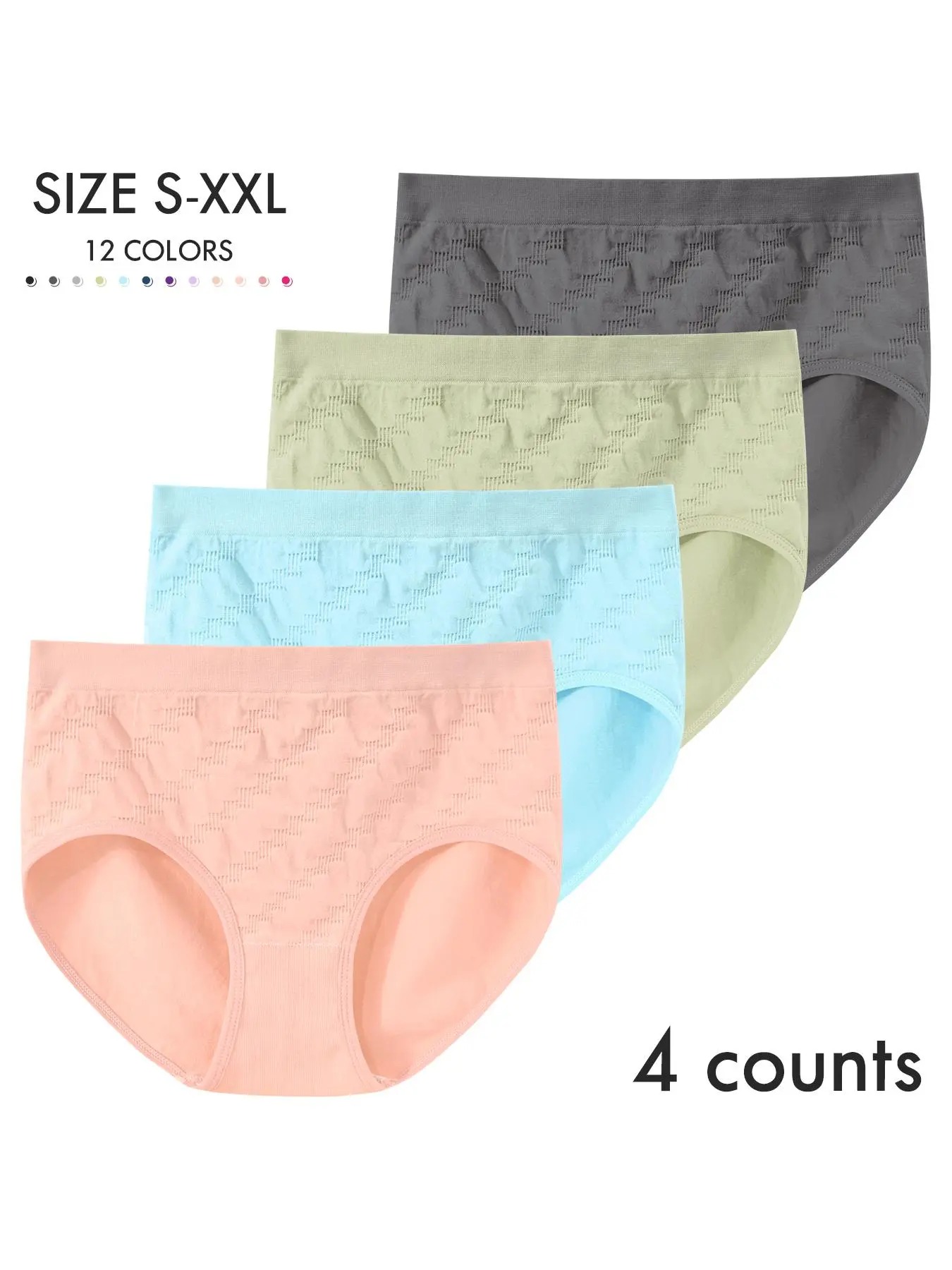 Women's Solid Color Panty, Breathable Comfortable Panty for Daily Wear
