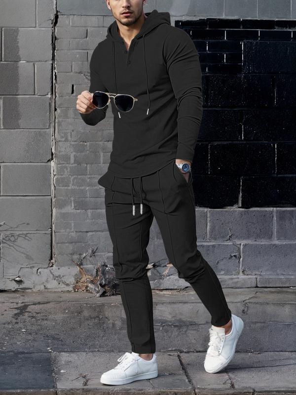 Men’s Quick-Dry Waffle Hoodie & Pants Lounge Set
