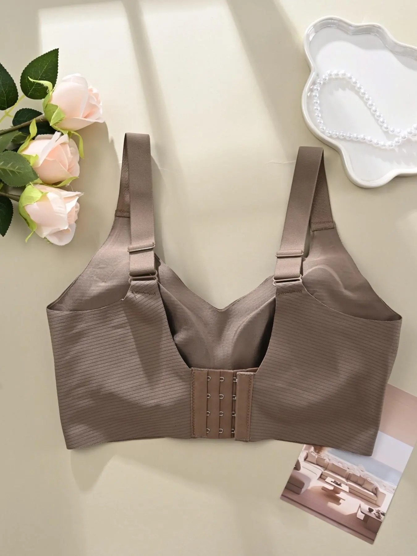 Women's Solid Wireless Bra, Comfortable Breathable Push Up Bra, Soft and Lightweight Lingerie for All Seasons