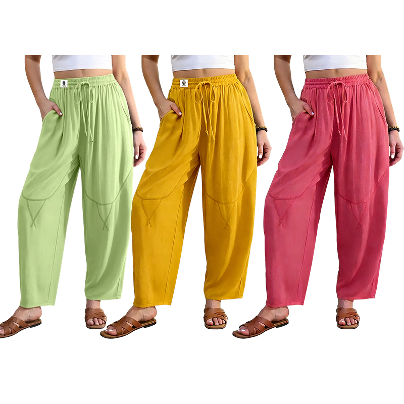 Women's Linen Blend Cropped Harem Pants