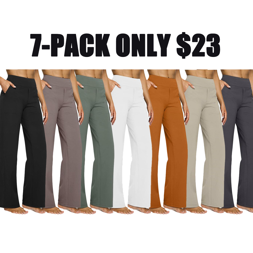 Plus Size Women’s High-Waist Wide Leg Business Casual Pants with Pockets – Comfortable Stretch Lounge Trousers for Work & Daily Wear (XS–5XL)