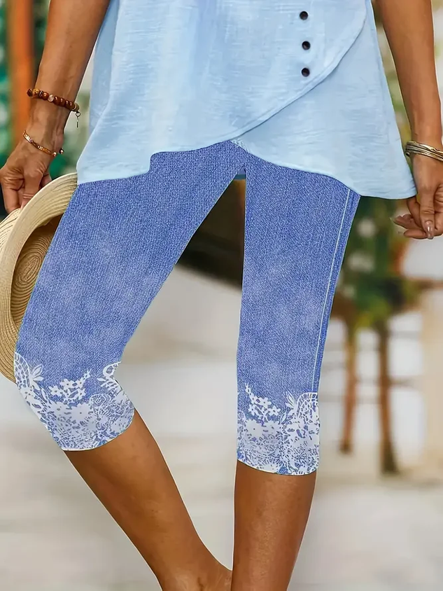 Women's Casual Floral Spring Print Leggings