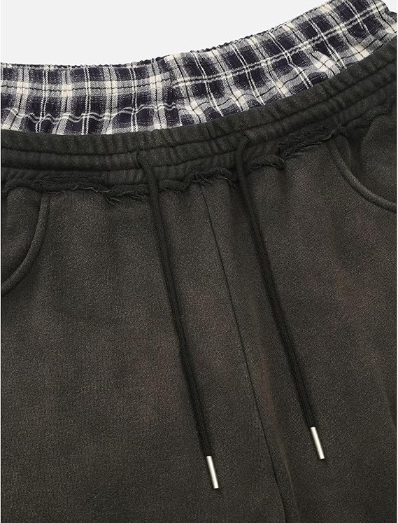 Unisex Plaid Patchwork Sweatpants