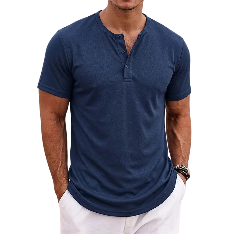 7-Pack Men's Casual Henley Shirt – Breathable, Comfortable & Stylish