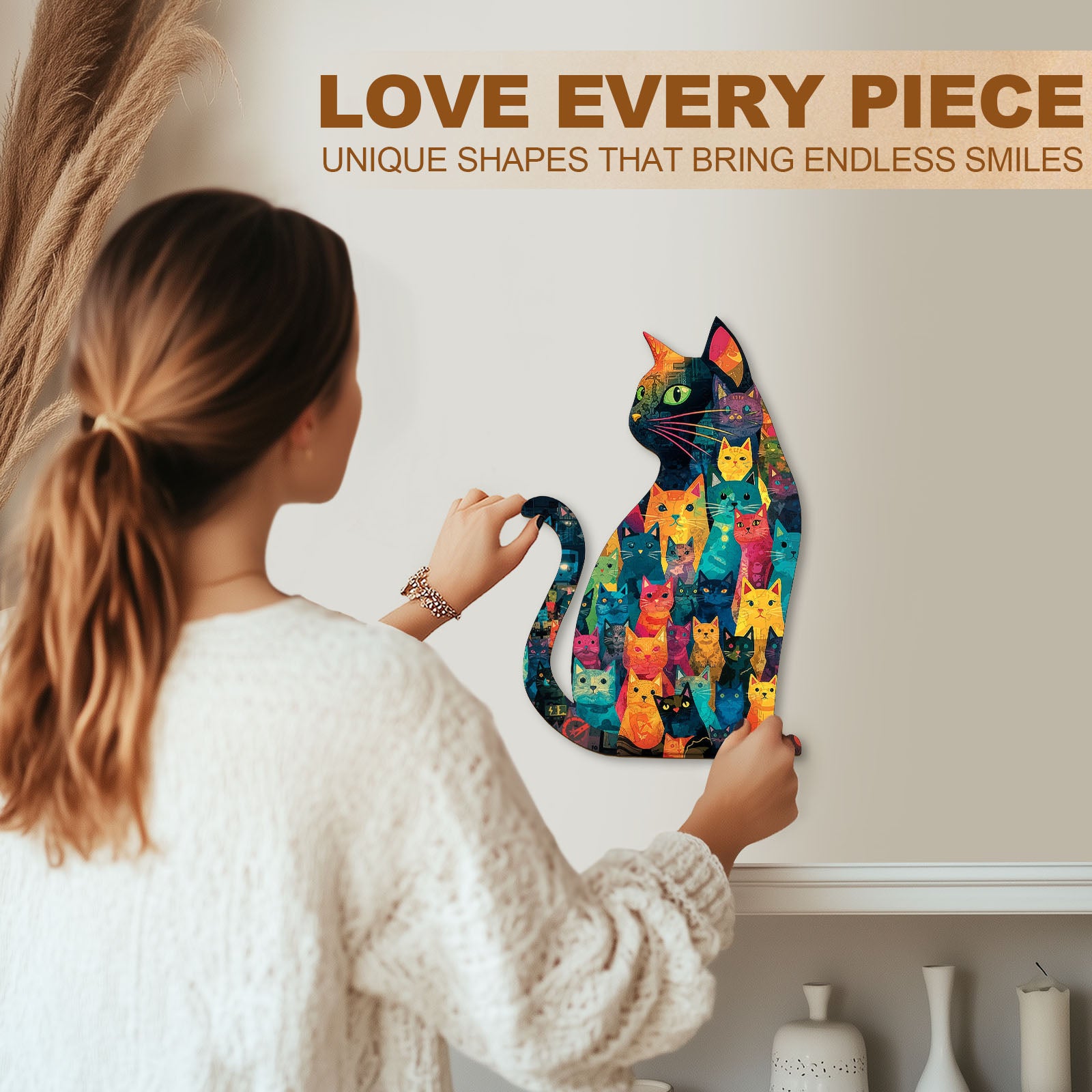 Feline Mosaic Wooden Jigsaw Puzzle