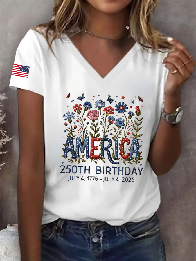 Women's America 250th Birthday Print T-Shirt