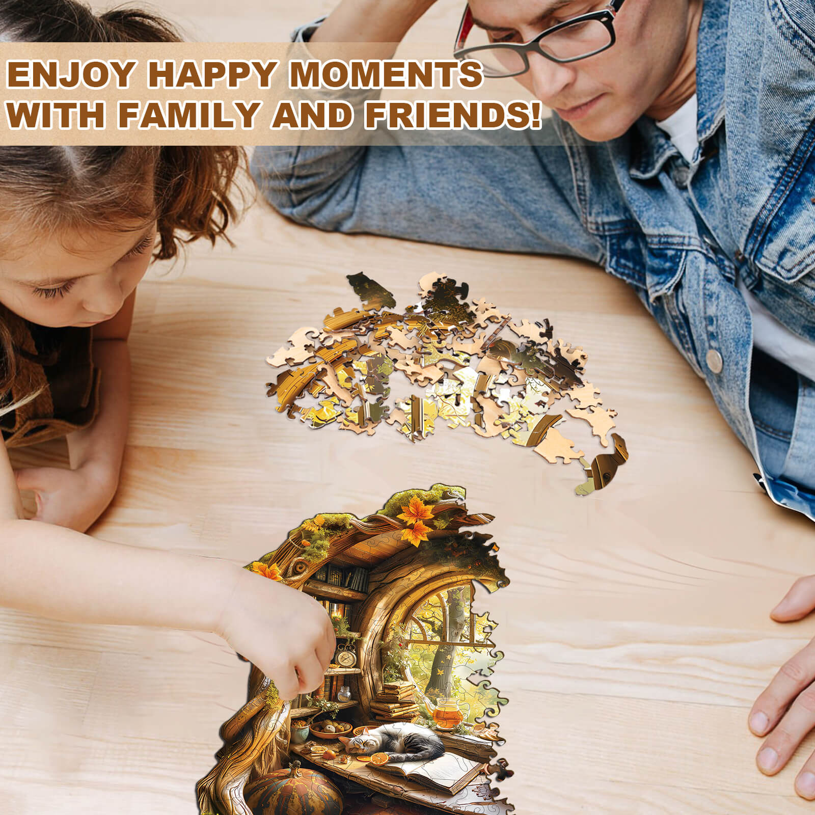 Tree house window view Wooden Jigsaw Puzzle