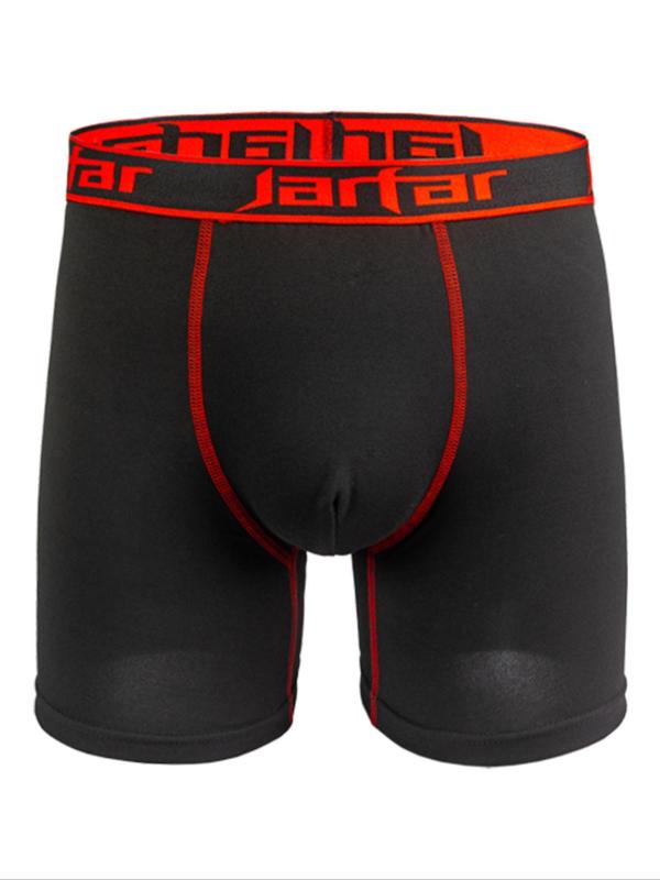 Men’s Breathable Stretch Boxer Briefs with Letter Waistband