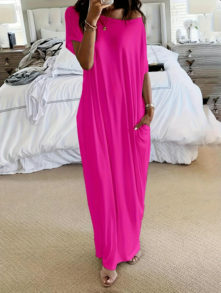 Women's Batwing Sleeve Lounge Dress-Comfy • Casual • Elegant