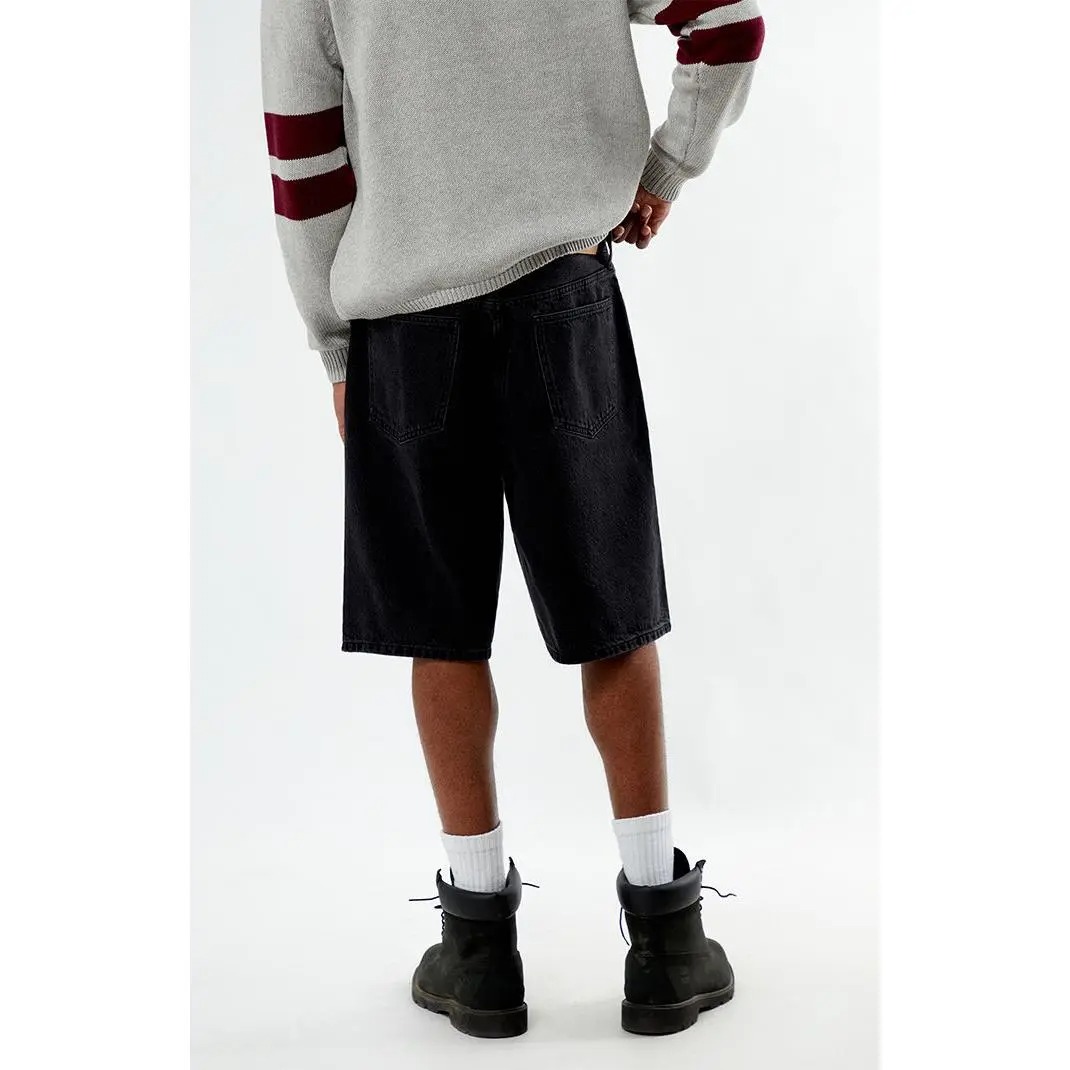 Men's Black Baggy Denim Shorts