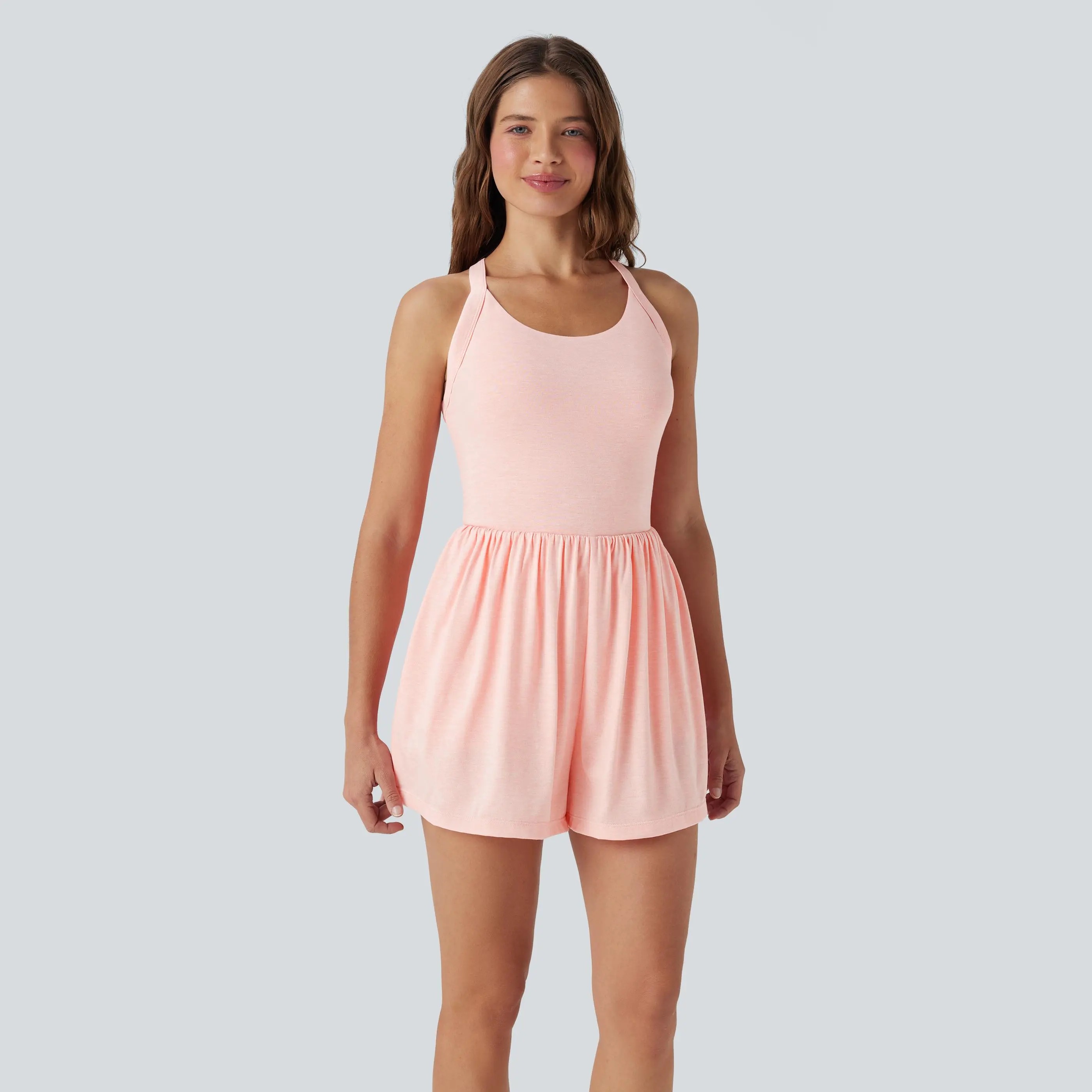 Women's Backless Twist-Front 2-in-1 Resort Romper