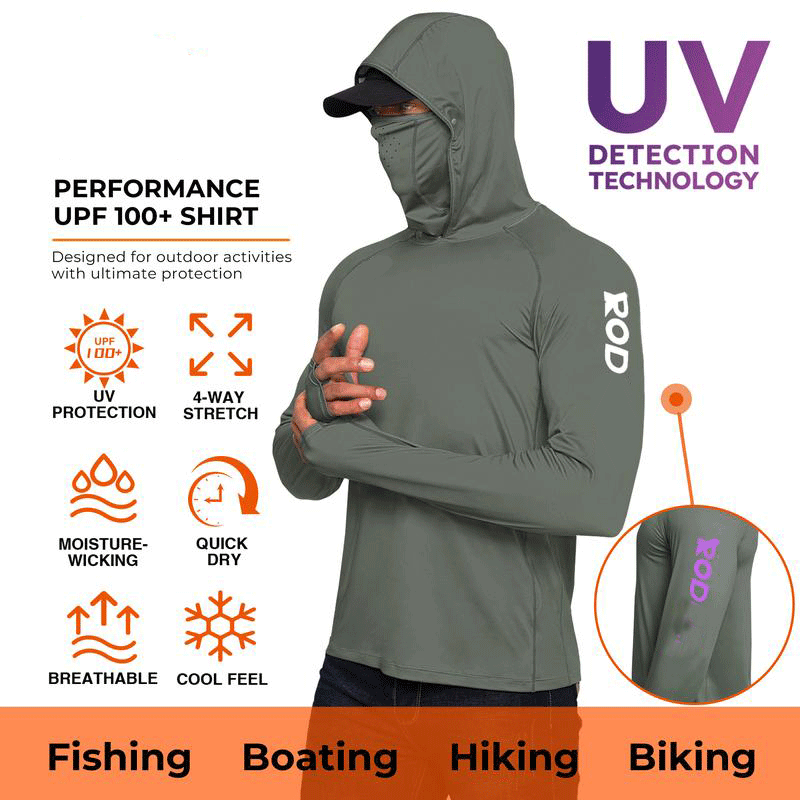 ☀️Men’s UPF 100 Sun Protection Hoodie with UV Detection1