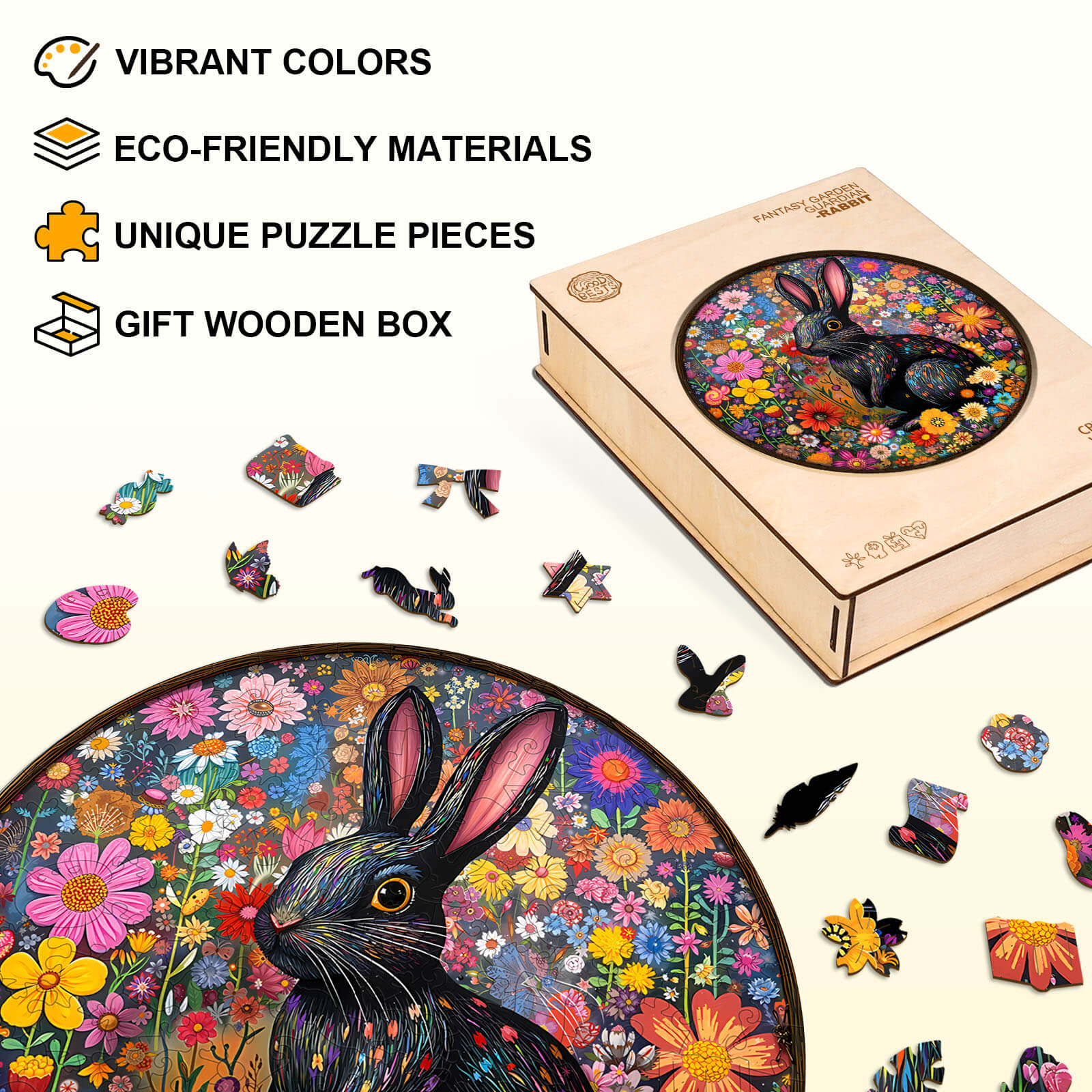 Fantasy Garden Guardian-Rabbit Wooden Jigsaw Puzzle