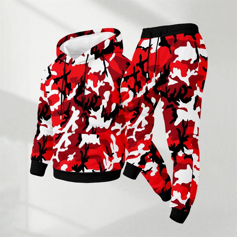 Men’s Camo Hoodie & Drawstring Sweatpants Set