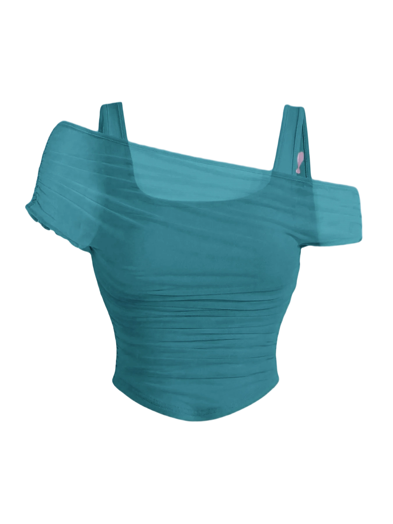 Asymmetric Ruched Crop Top - Valentine’s Day Edition