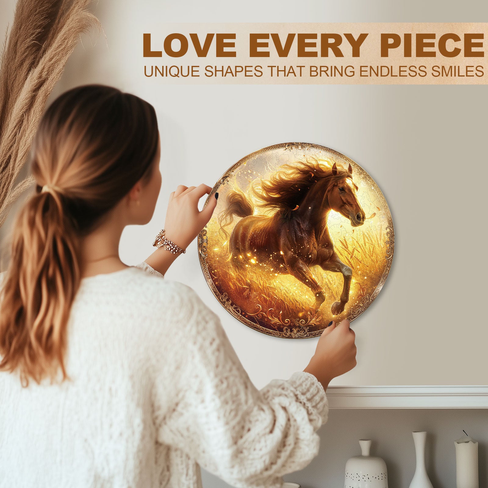 Wheatfield Gallop Wooden Jigsaw Puzzle