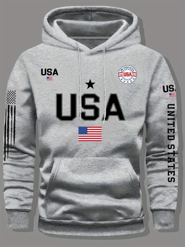 USA Flag Print Unisex Hoodie