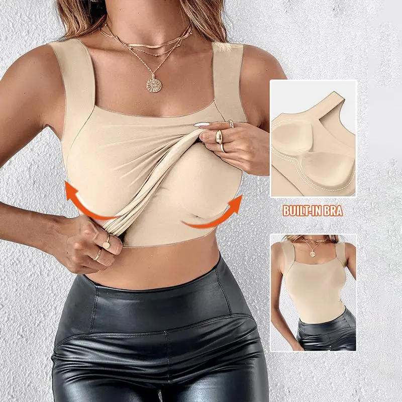 Slim Fit Shapewear Tank with Built-In Bra