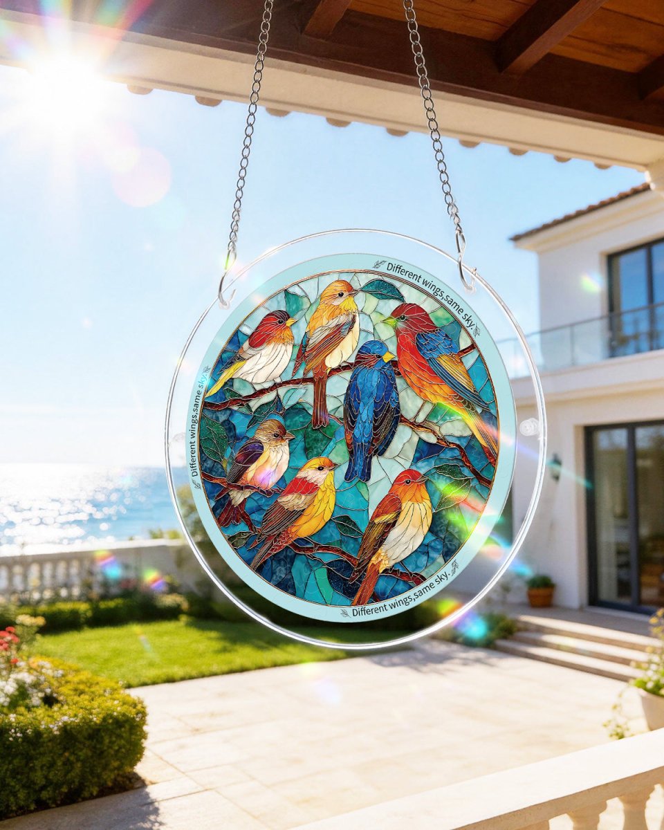 Acrylic Jigsaw Puzzle Suncatcher - Glowing Feather Haven