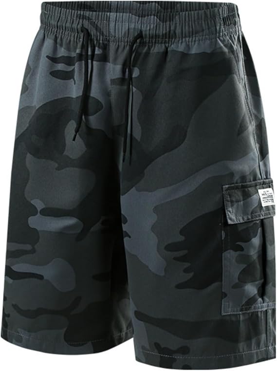 Men’s Tactical Camo Cargo Shorts with Multi-Pocket Design