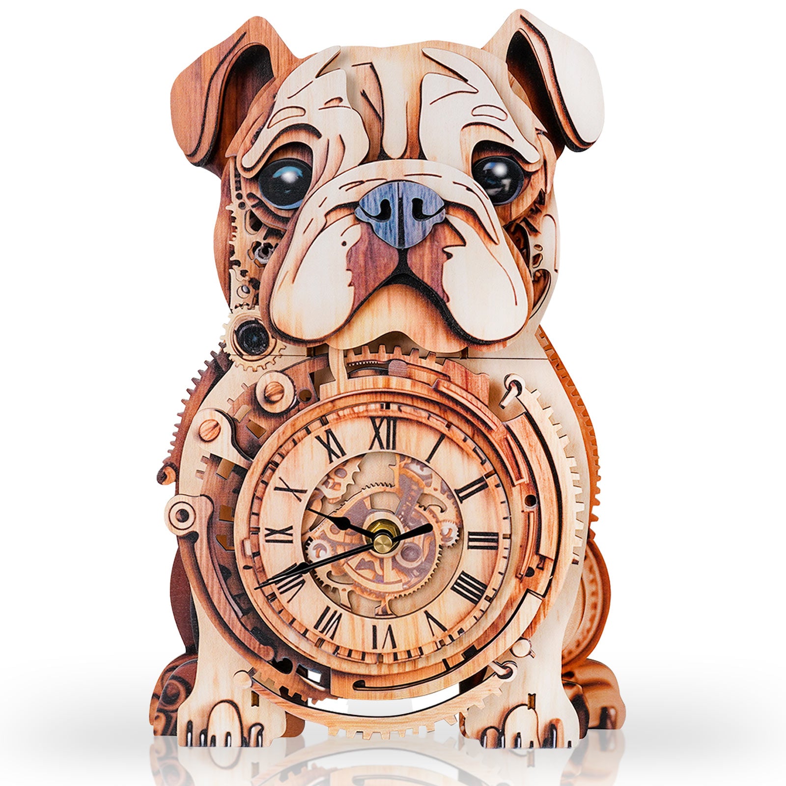 Bulldog – DIY Wooden Clock, 3D Puzzle Craft Kit
