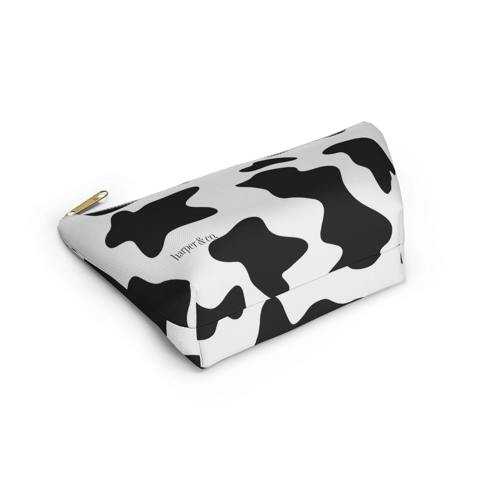 Cow Print Accessory Pouch w T-bottom