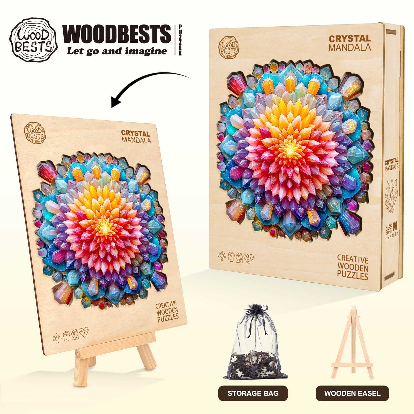 Crystal Mandala Wooden Jigsaw Puzzle
