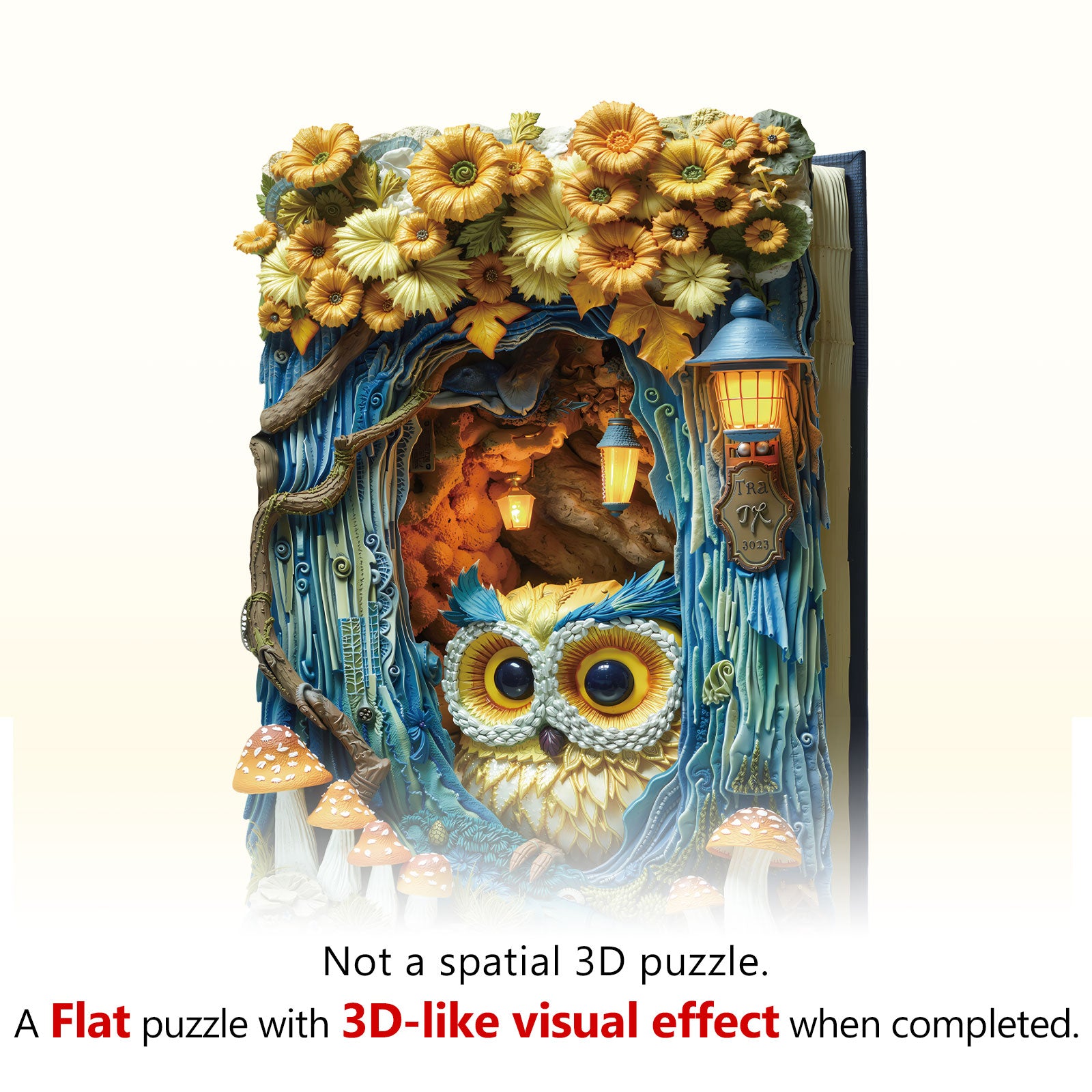 Owl Beneath The Light Wooden Jigsaw Puzzle