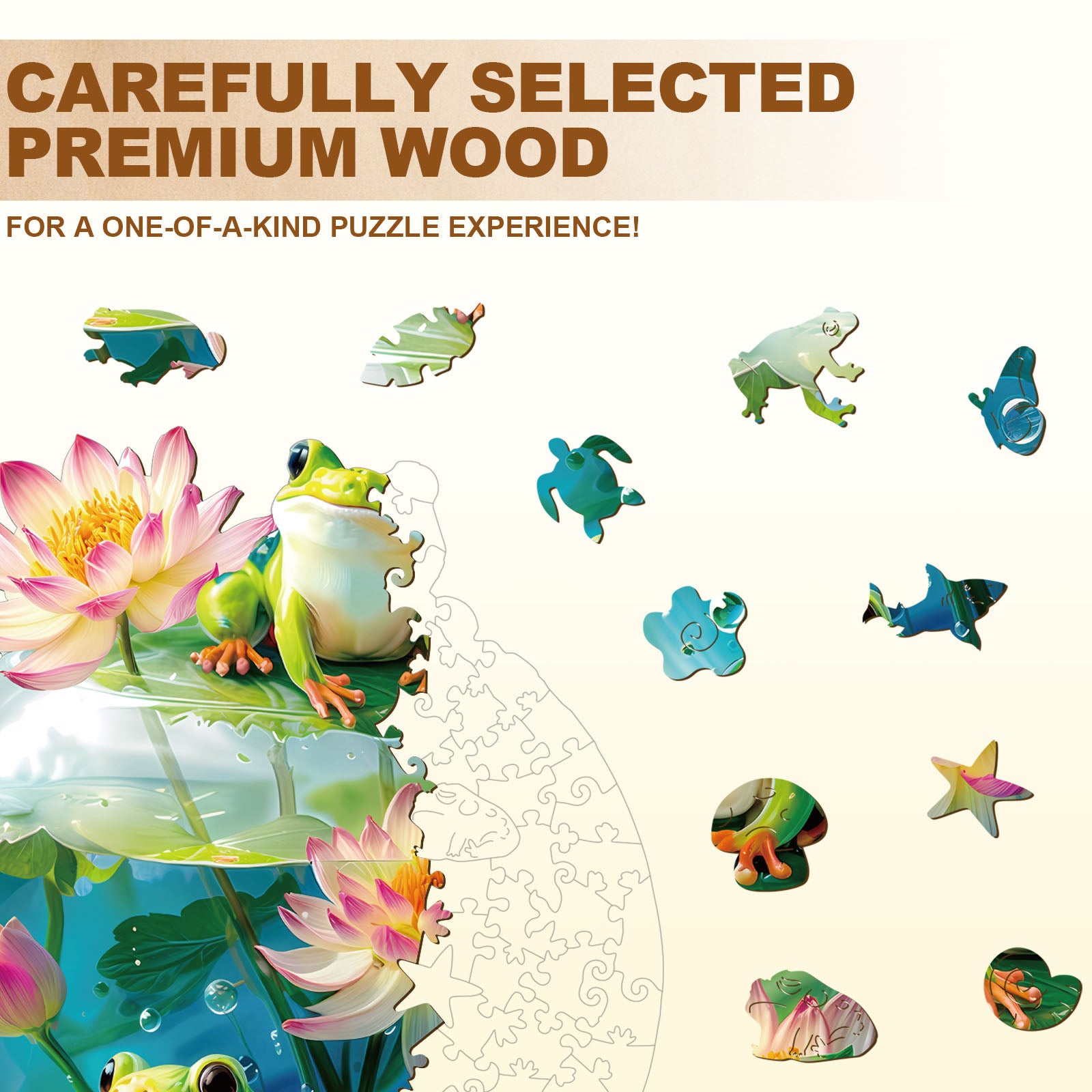 Bubble Haven Frog Wooden Jigsaw Puzzle