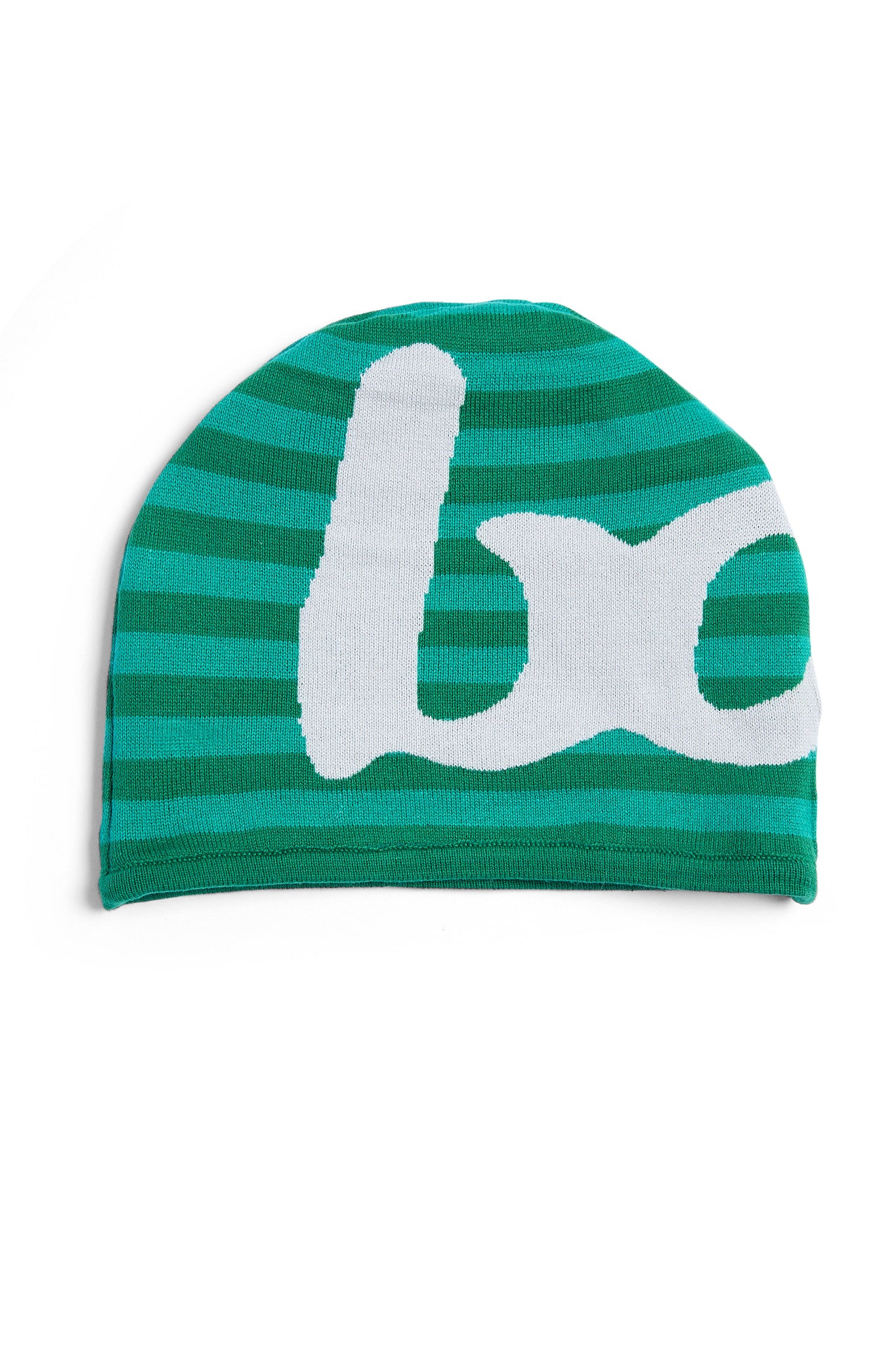STRIPED KNIT BEANIE (TEAL GREEN/SLATE GREY)
