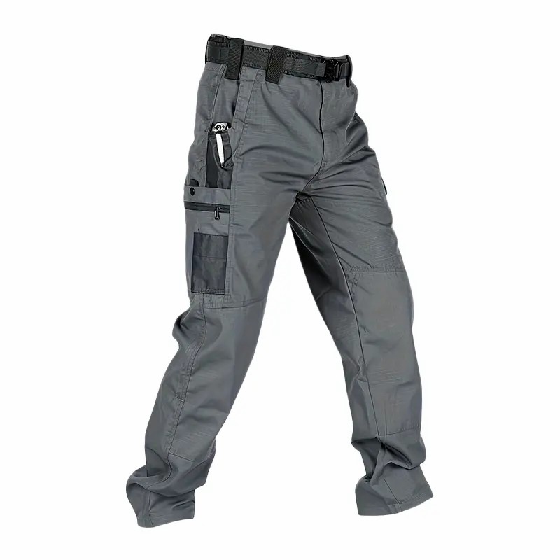 🔥Men's Solid Color Tactical Work Pants with Multiple Pockets and Zipper Closures
