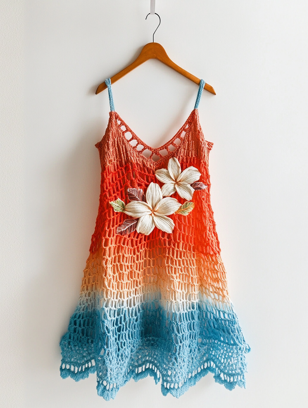 Knitted Summer Fashion Knitted Suspender Hollow Dress  2b18