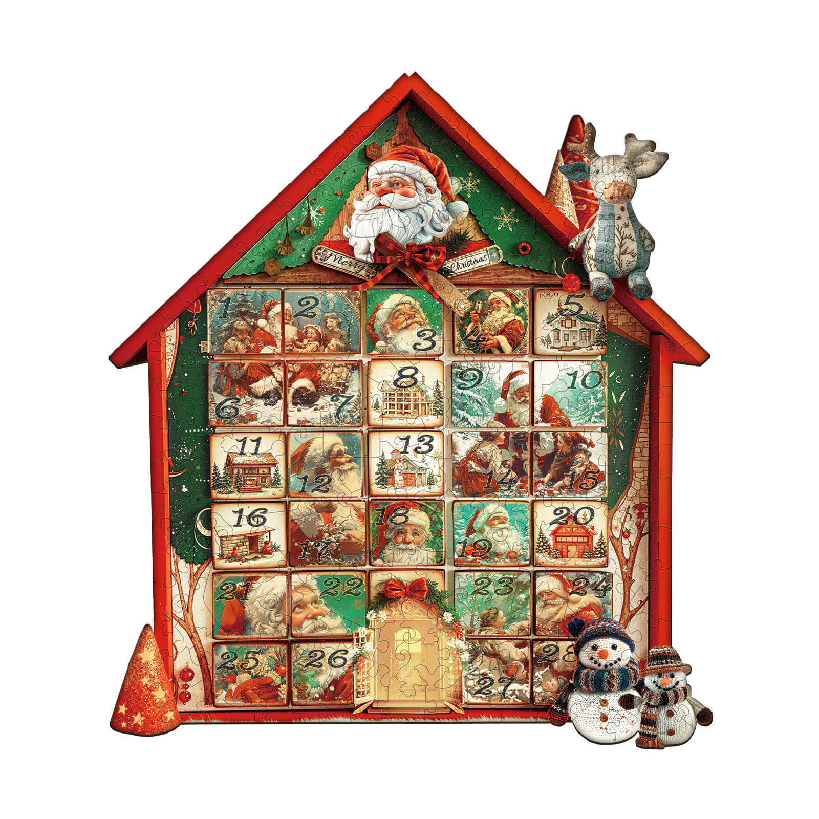 Christmas Calendar House Wooden Jigsaw Puzzle