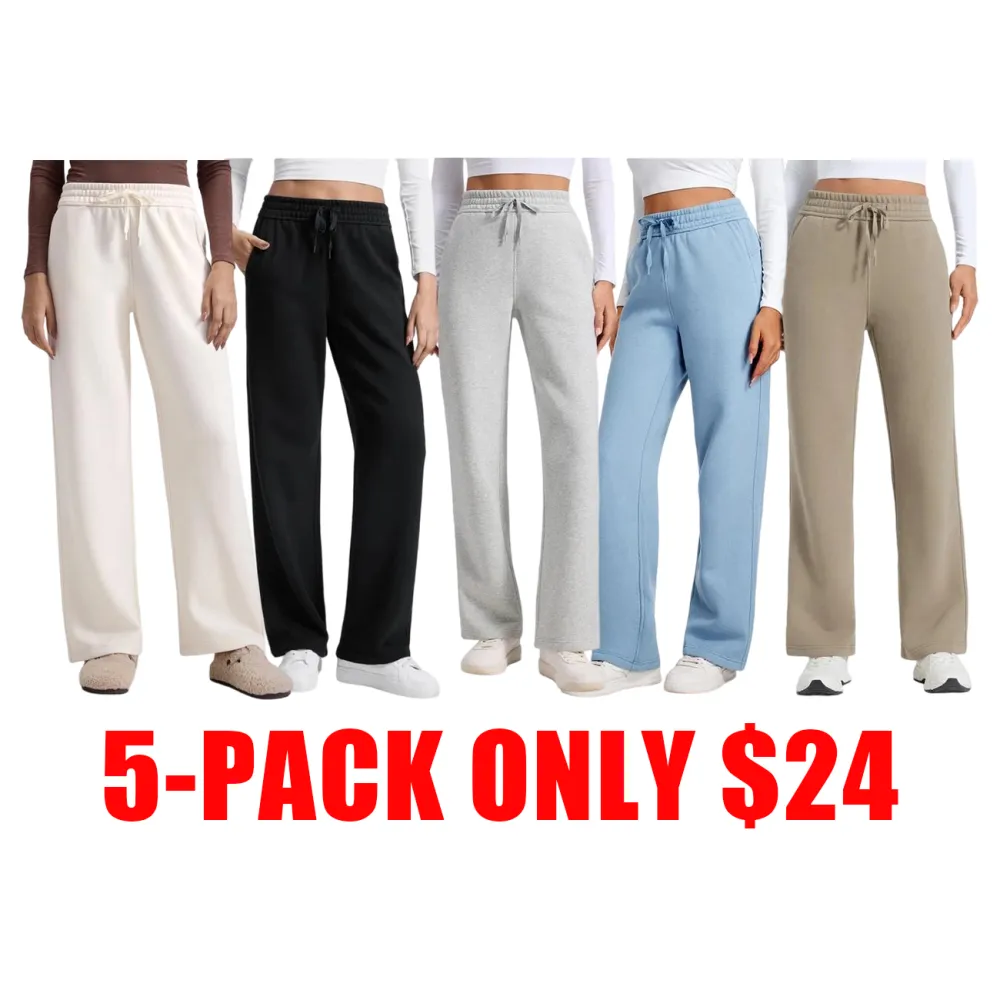 Women’s Cotton Fleece Lined Straight Leg Sweatpants