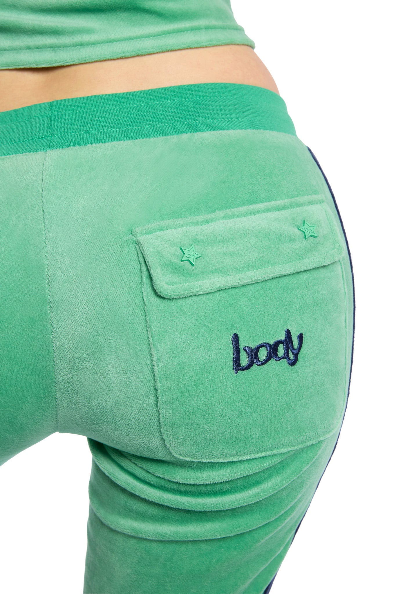 BODY VELOUR TRACK PANTS (CLOVER GREEN)