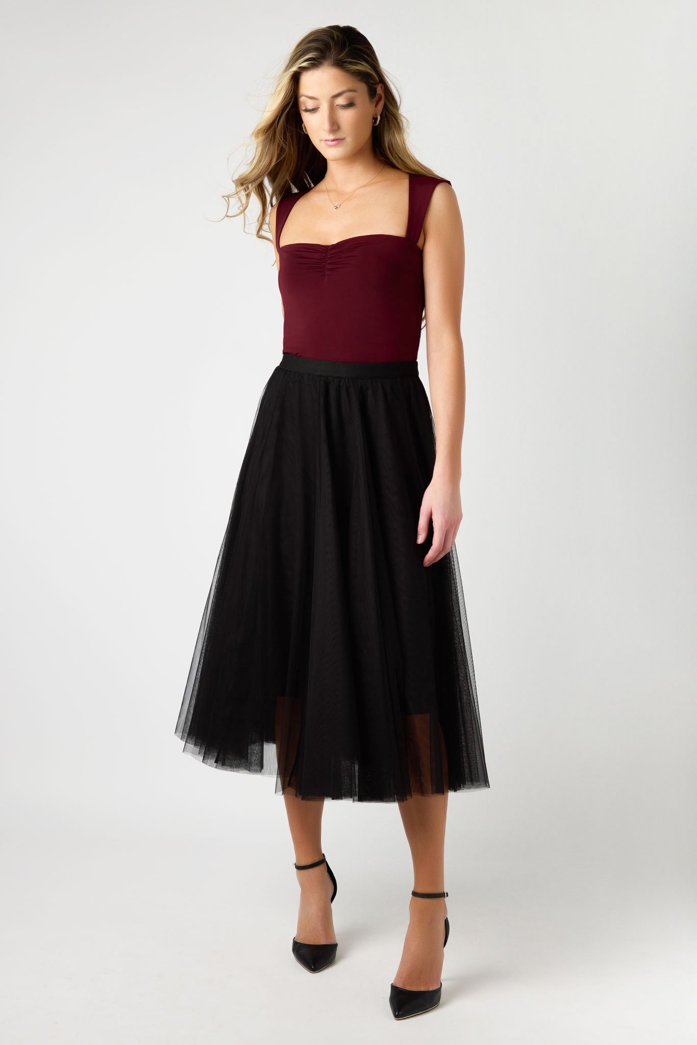 Mesh Midi Party Skirt