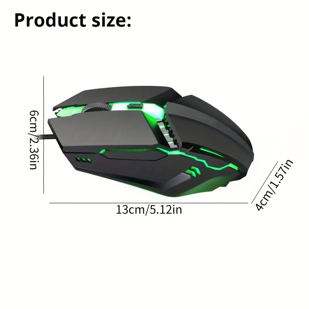 Ergonomic USB Gaming Mouse - RGB Streamer, Silent, Electronic Sports, Perfect for Laptop & Desktop