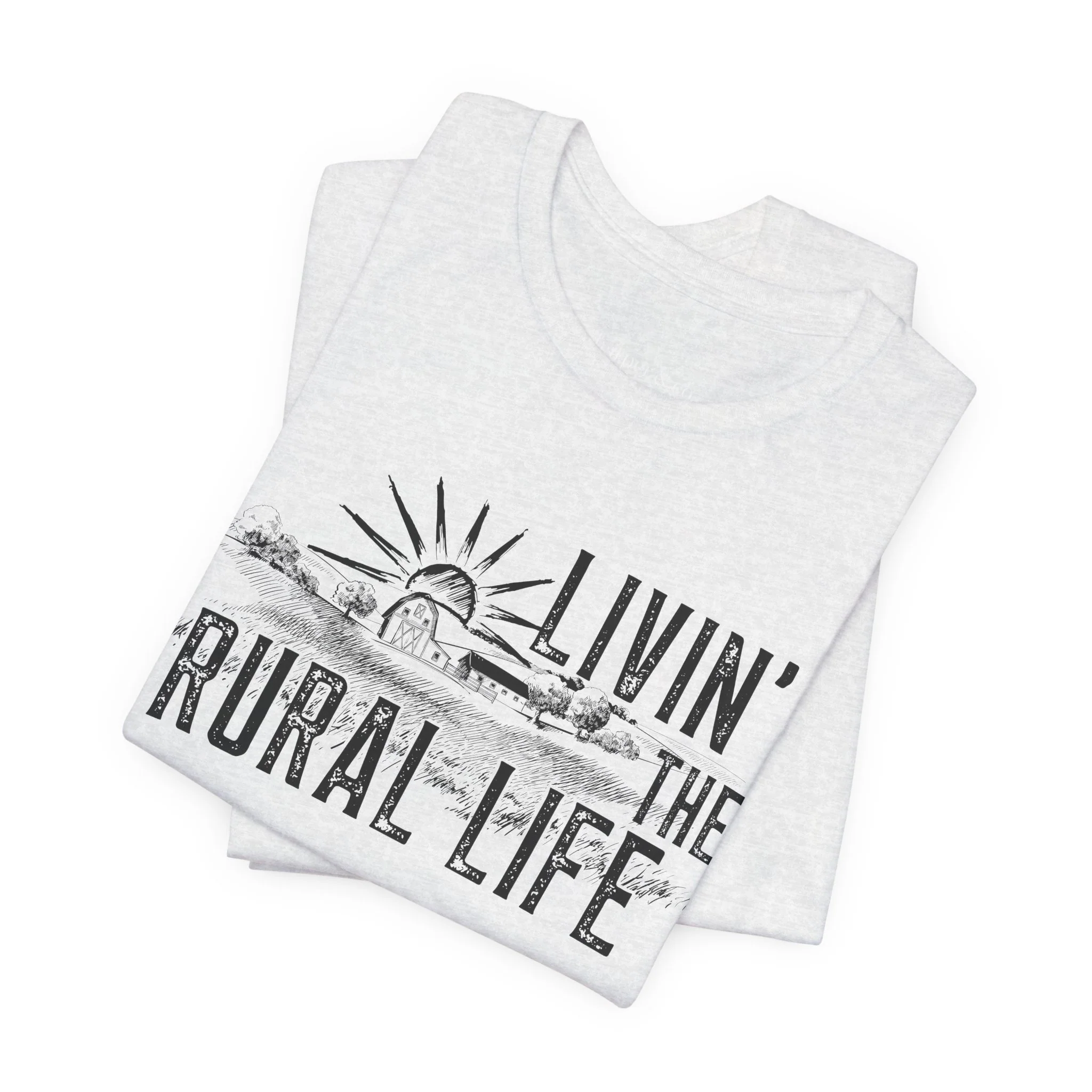 Living the Rural Life (black graphic) Bella Canvas Unisex Jersey T-Shirt - Multiple Colors