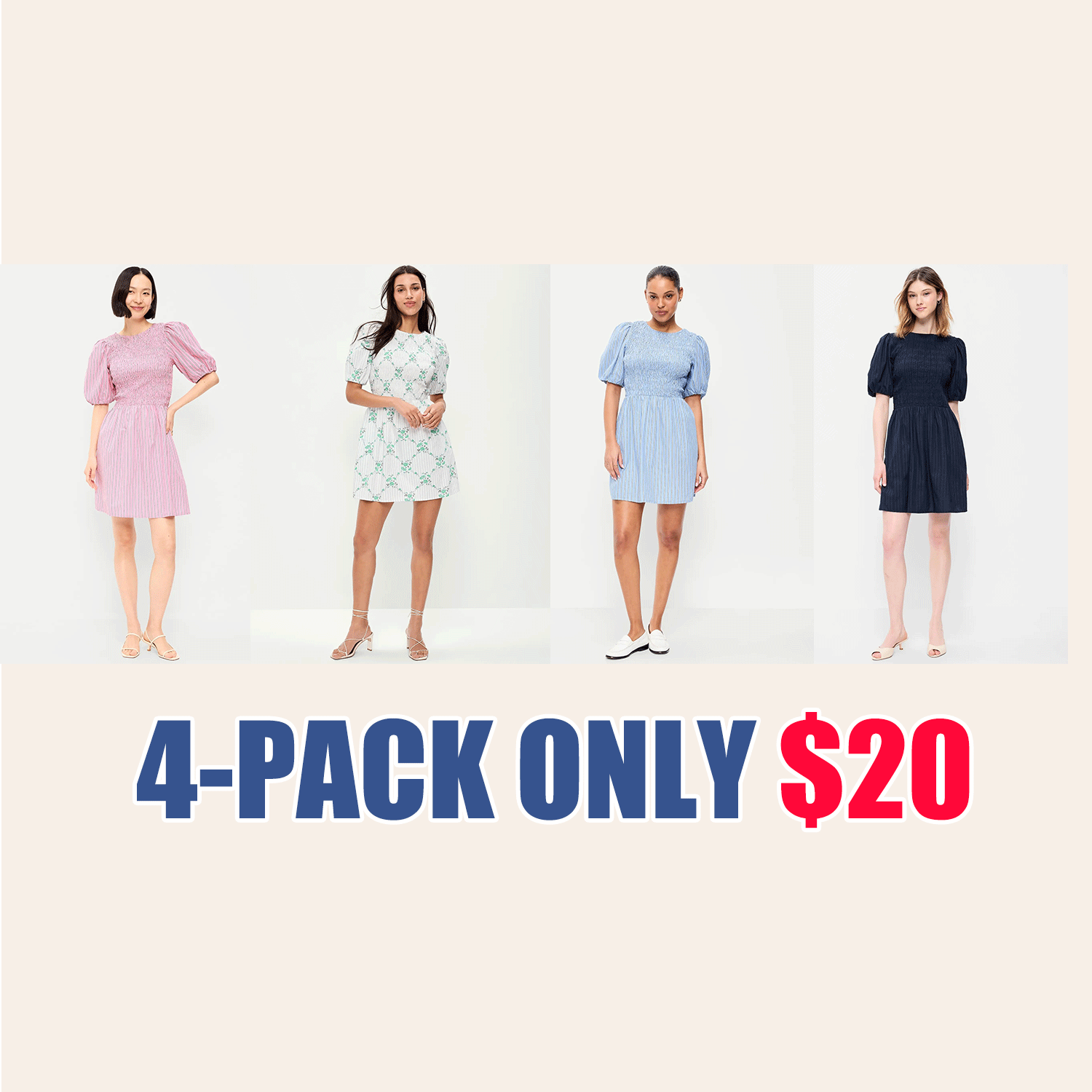 Women’s Smocked Puff Sleeve Flare Mini Dress – Casual Summer Fit