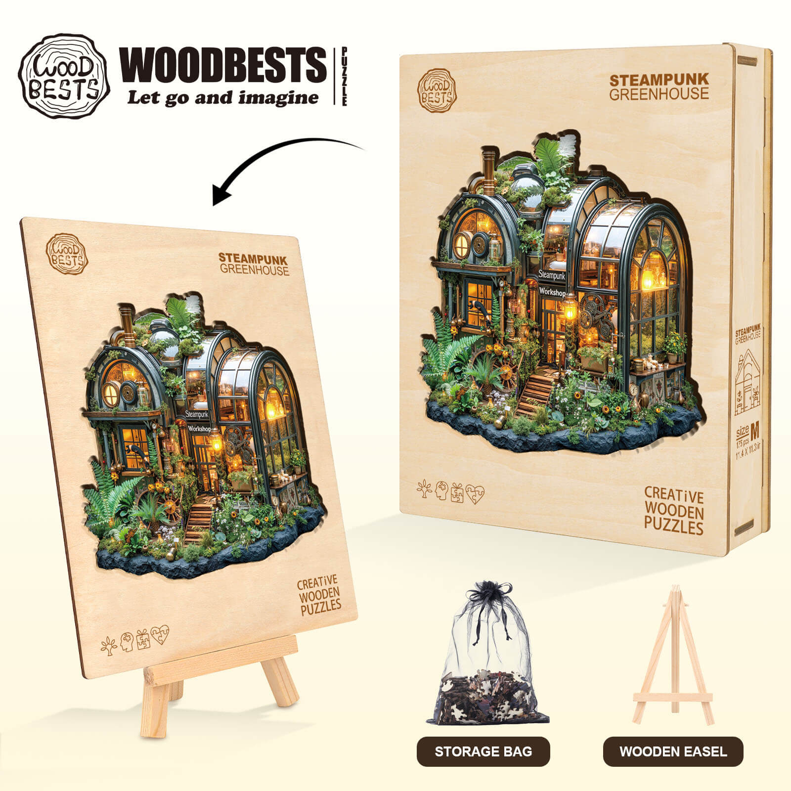 Steampunk greenhouse Wooden Jigsaw Puzzle