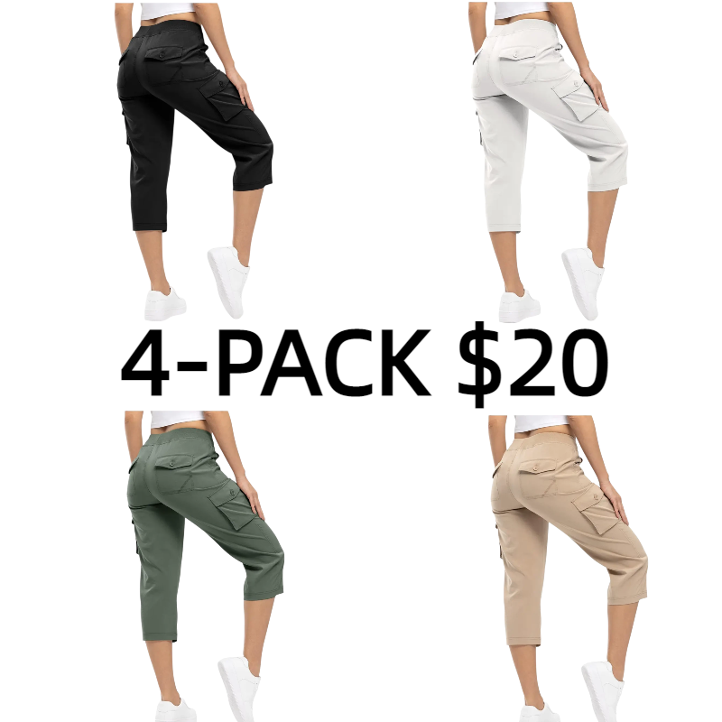 Women's Cargo Pants Plus Size Outdoor Lightweight Capris Casual