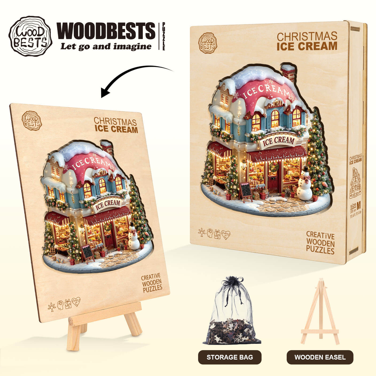 Christmas ice cream Wooden Jigsaw Puzzle