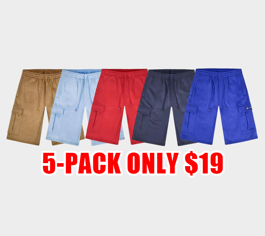 Baggy fit Fleece Shorts Menswear Cargo pocket