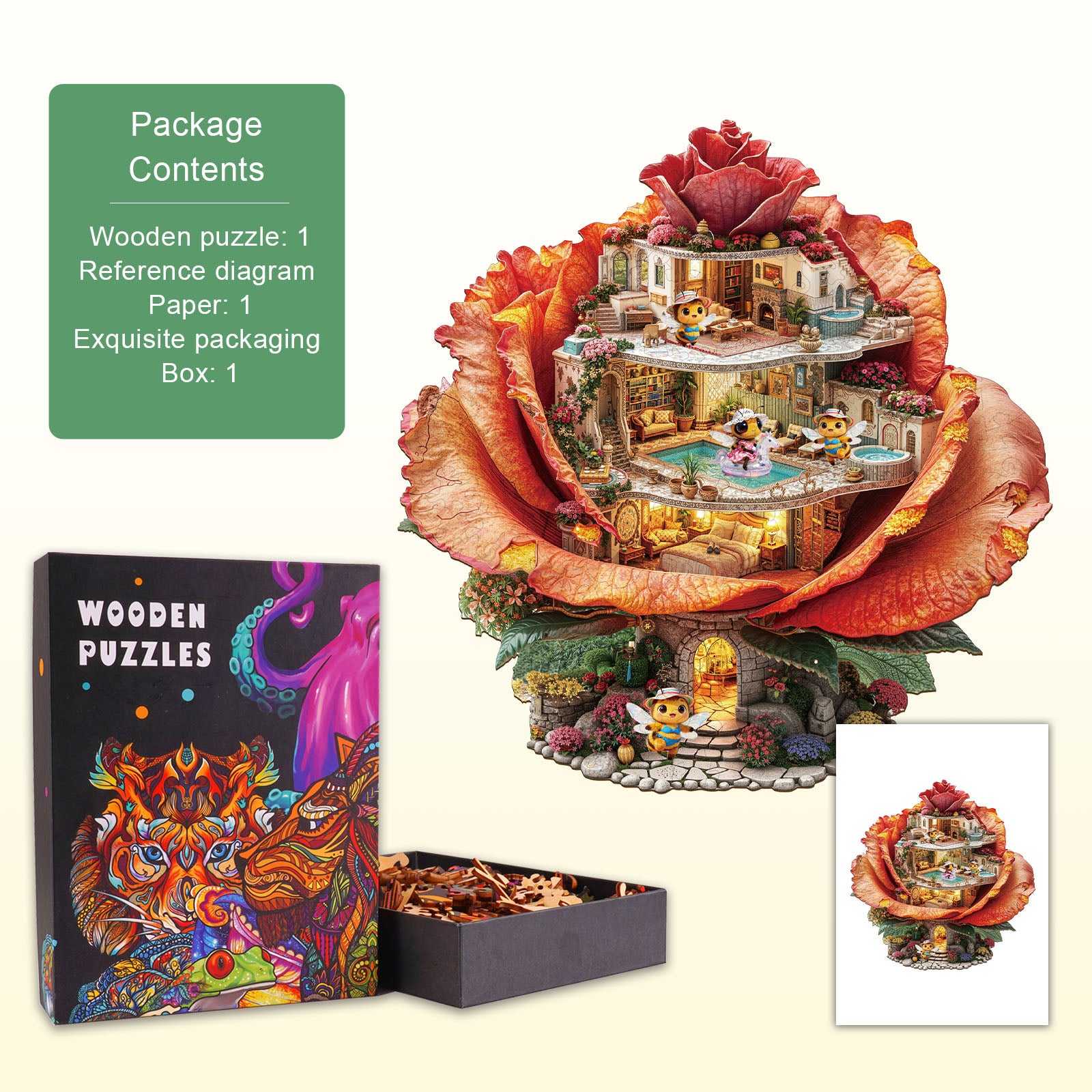 Rose Hostel Wooden Jigsaw Puzzle