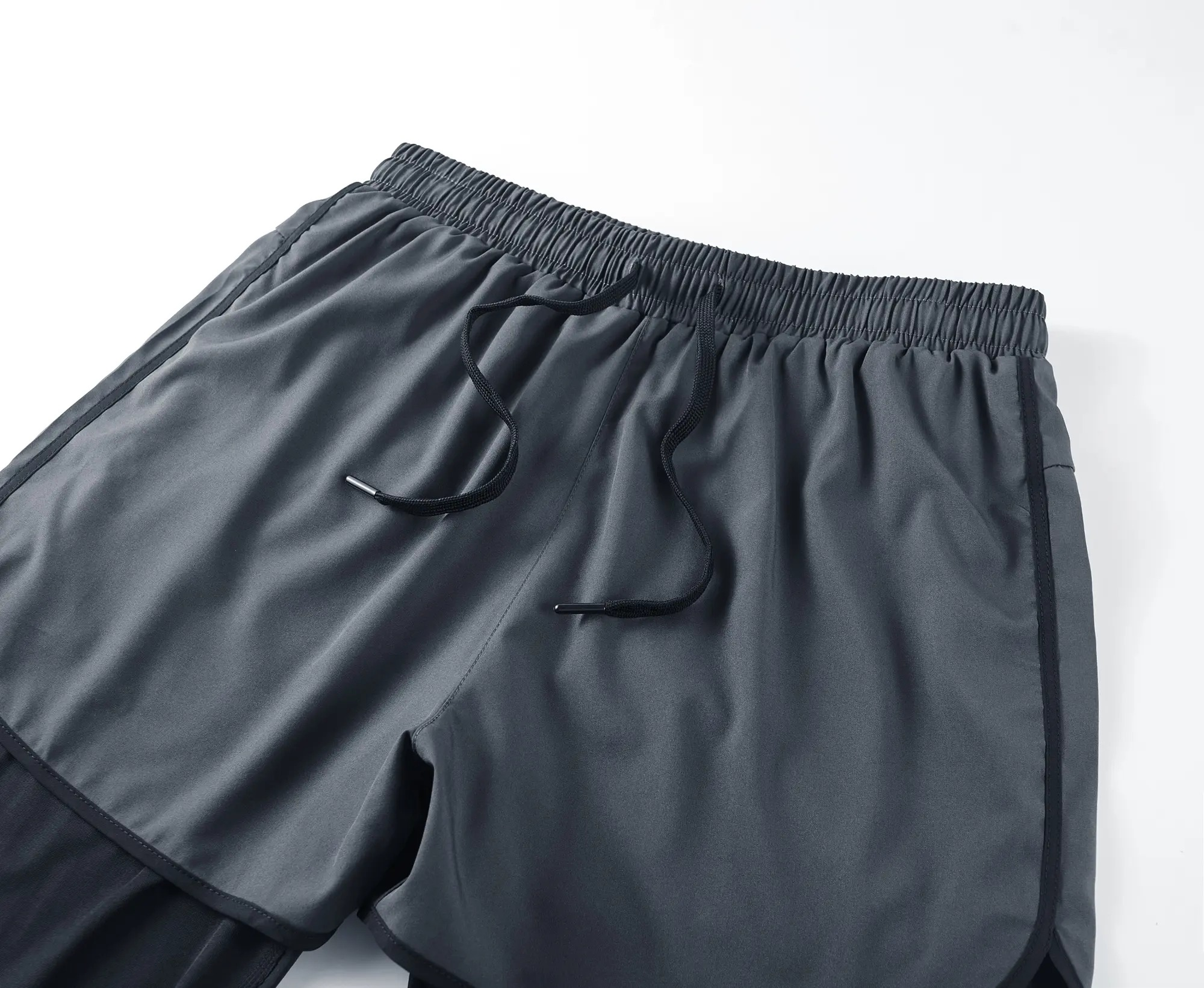 Men's 2-In-1 Quick Dry Breathable Elastic Running Pants with Elastic Waistband, Built-In Phone Pocket & Towel Loop