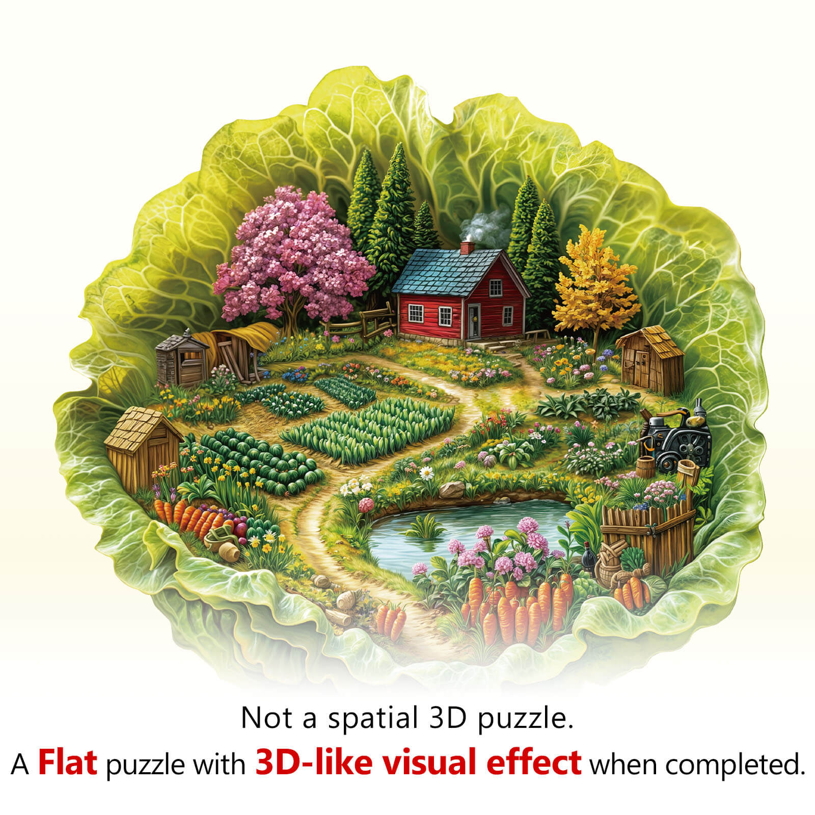 Lettuce Spring Farm Wooden Jigsaw Puzzle