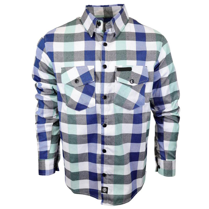 🔥 Men’s Patriot Red, White & Blue Flannel Shirt — Hidden Snap Collar
